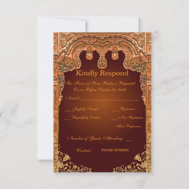 Cartão de Resposta de Casamento Real (Frente)