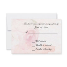 Cartão de Resposta de Casamento Rosa Beijo Aquarel