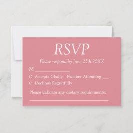 Cartão de Resposta de Casamento Rosa Blush Elegant