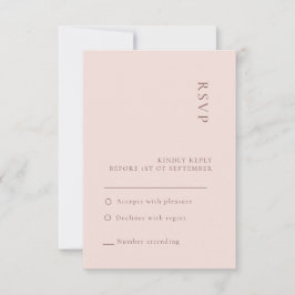 Cartão de resposta de casamento rosa neutro minima