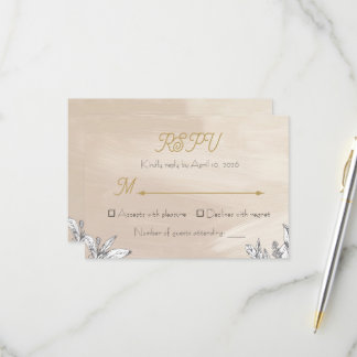 Cartão de Resposta de Casamento Rosa Pastel