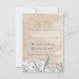 Cartão de Resposta de Casamento Rosa Pastel