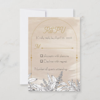 Cartão de Resposta de Casamento Rosa Pastel