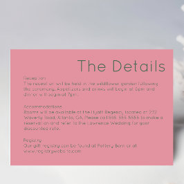 Cartão de Resposta de Casamento Rosa Retroativo