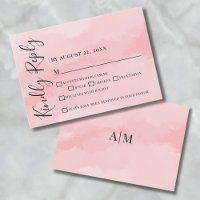 Cartão de Resposta de Casamento Rosa Simples Blush