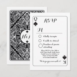 Cartão de Resposta de Casamento RSVP Ás de Espadas