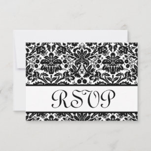 Cartão de Resposta de Casamento RSVP de Damasco Pr