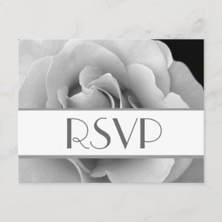 Cartão de Resposta de Casamento RSVP de Rosa Branc