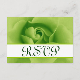 Cartão de Resposta de Casamento RSVP de Rosa verde