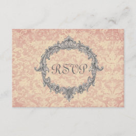 Cartão de Resposta de Casamento RSVP em Damask Ecr