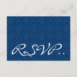 Cartão de Resposta de Casamento RSVP RSVP marinho 
