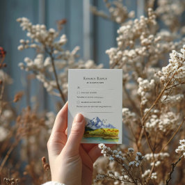 Cartão de Resposta de Casamento Rustic Blue Mounta