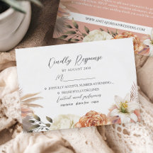 Cartão de Resposta de Casamento Rústico Floral Ros