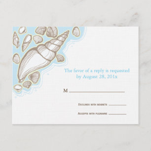 Cartão de Resposta de Casamento Seashell