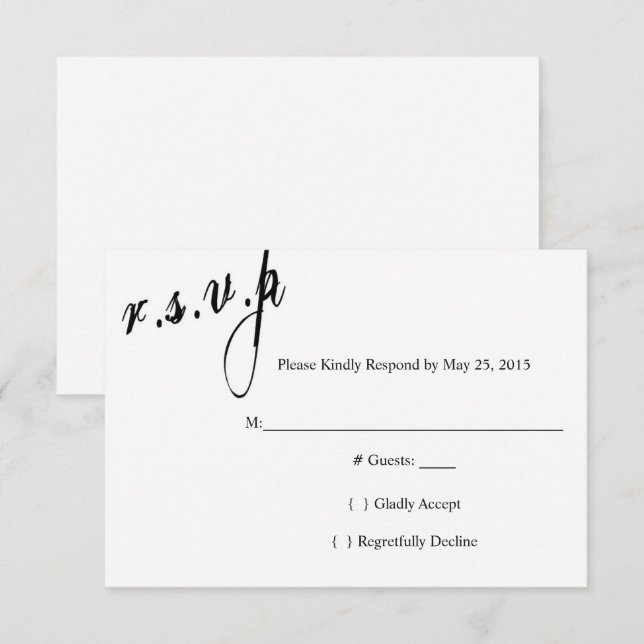 Cartão de Resposta de Casamento Sempre Decidimos (Frente/Verso)