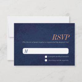Cartão de resposta de casamento, Textura Azul Mari