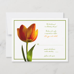 Cartão de Resposta de Casamento Tulipa Laranja