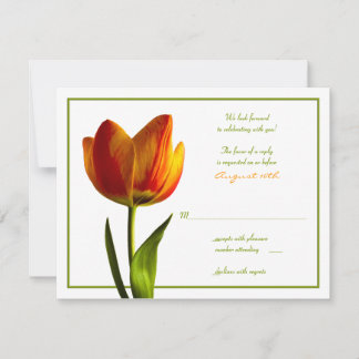 Cartão de Resposta de Casamento Tulipa Laranja