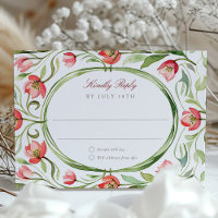 Cartão de Resposta de Casamento Tulipas Vintage