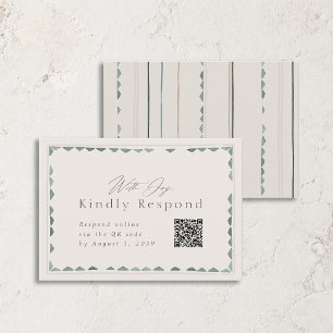 Cartão de Resposta de Casamento Verde Safira Elega