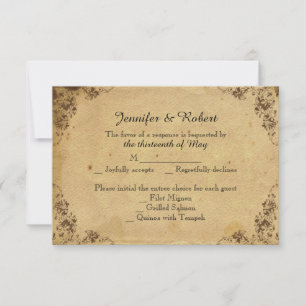 Cartão de Resposta de Casamento Vintage Hydrangea