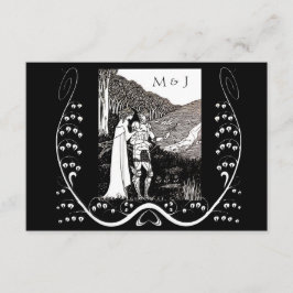 Cartão de Resposta de Cavaleiro e Dama de Nouveau