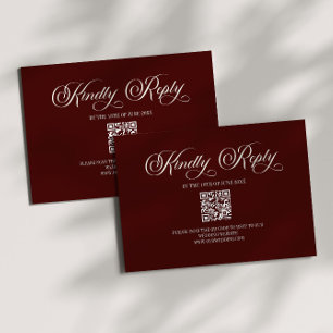Cartão de Resposta de Código QR de Casamento Burgu