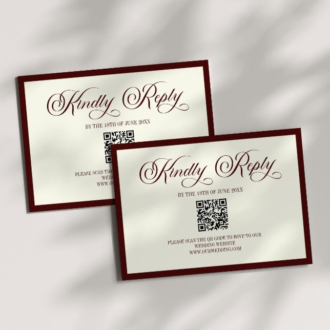 Cartão de Resposta de Código QR de Casamento Marfi (Criador carregado)
