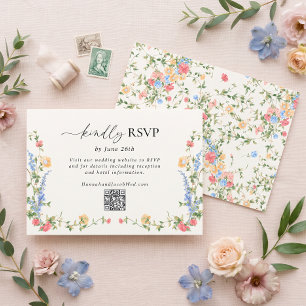 Cartão de Resposta de Código QR para Casamento de