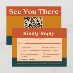 Cartão de Resposta de Código QR Retro Moderno de P