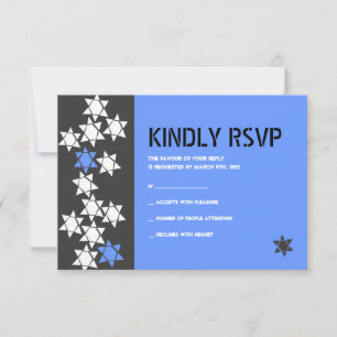 Cartão de Resposta de Convite Bat Mitzvah do Bar 