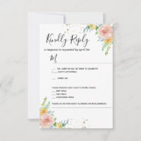 Cartão de resposta de convite de casamento floral