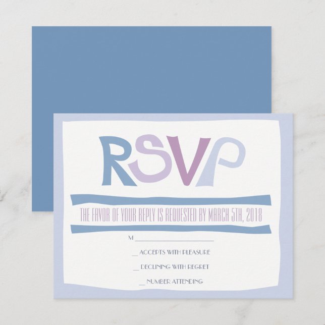 Cartão de Resposta de Convite de Noivado BASHERT J (Frente/Verso)