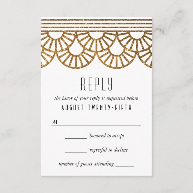 Cartão de Resposta de Convite para Casamento de Ve (Frente)