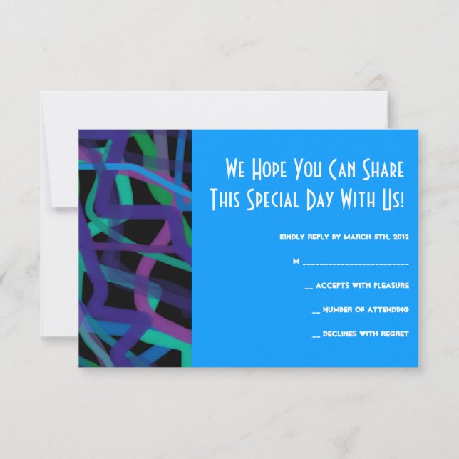 Cartão de Resposta de Convite para o Bar Bat Mitzv (Frente)