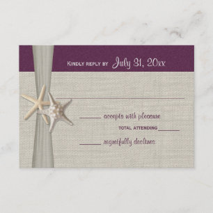 Cartão de Resposta de EggPlant Amore Beach