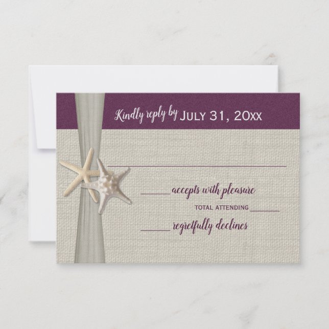 Cartão de Resposta de EggPlant Amore Beach (Frente)