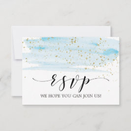 Cartão de Resposta de Escolha de Menu Azul e Doura