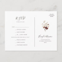 Cartão de Resposta de Escolha de Menu de Flor Silv