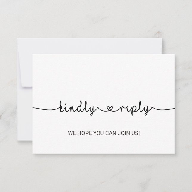 Cartão de Resposta de Escolha de Menu Love Hearts (Frente)