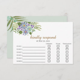 Cartão de Resposta de Escolha de Refeição Aquarela