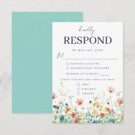 Cartão de Resposta de Escolha de Refeição de Flor 