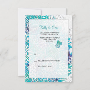 Cartão de Resposta de Fantasia Watercolor