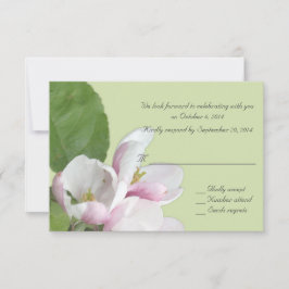 cartão de resposta de flores de maçã verdes