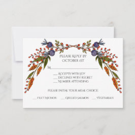 Cartão de Resposta de Folhagem de Outono