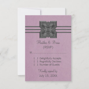 Cartão de Resposta de Fronteira Lilac Medallion