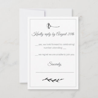 Cartão de Resposta de Ilustração Floral