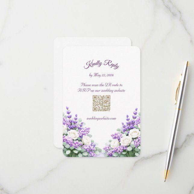 Cartão de Resposta de Lilac e Lavender (Frente/Verso In Situ)