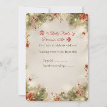 Cartão de Resposta de Natal Aconchegante – Aquarel