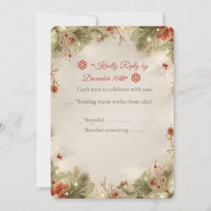 Cartão de Resposta de Natal Aconchegante – Aquarel